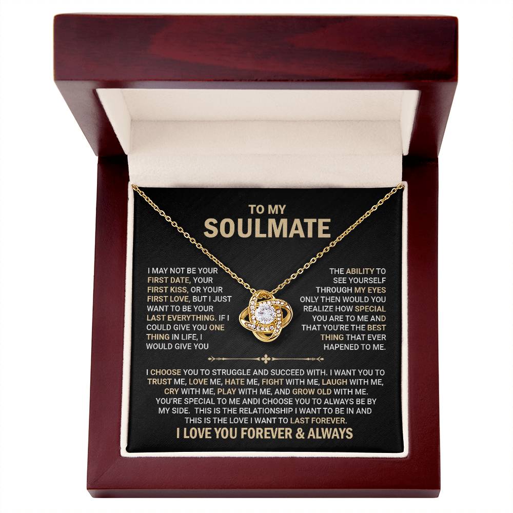 To my Soulmate Wife Necklace Gift from Husband, 14K White Gold and 18K  Yellow Gold, Perfect gift for Valentines day, Anniversary, Birthday