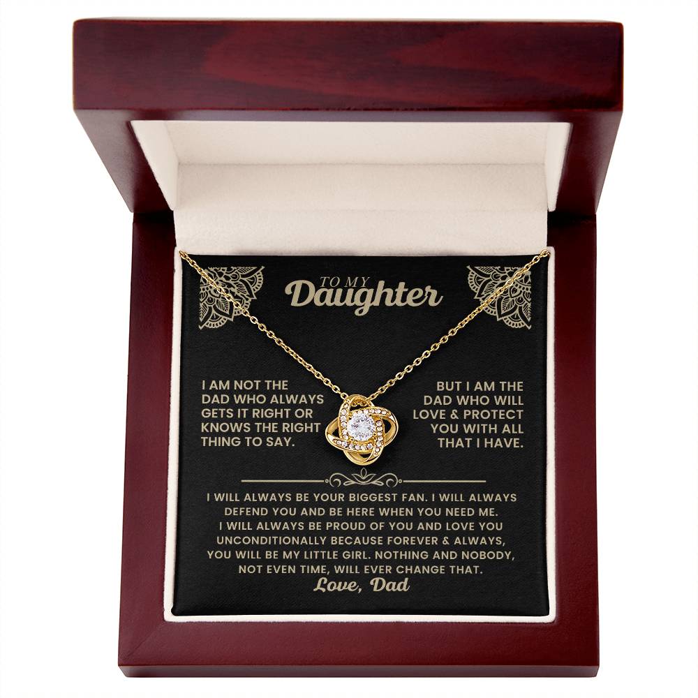 Daughter Gift from Dad, Love Knot Pendant Gift for Birthday, Graduation, Christmas