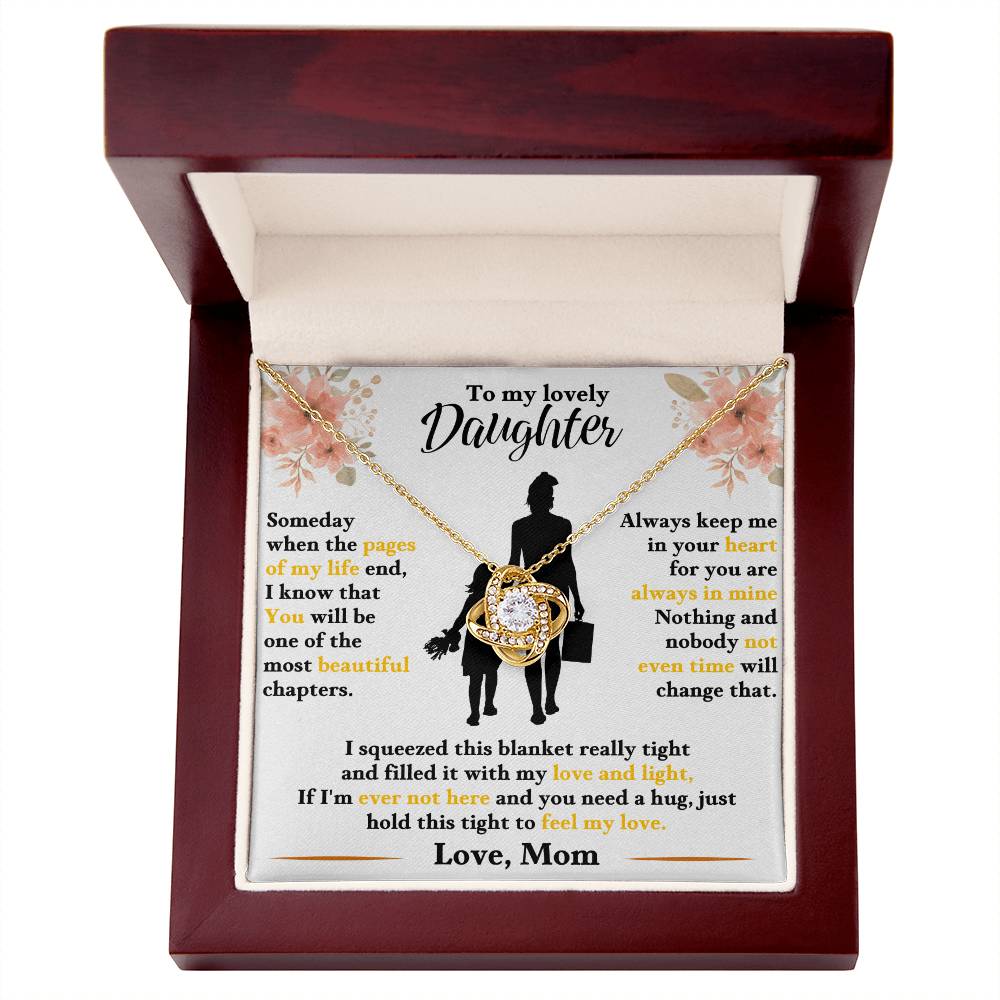 Daughter Necklace from Mom, Love Knot Pendant Gift for Birthday, Graduation, Christmas