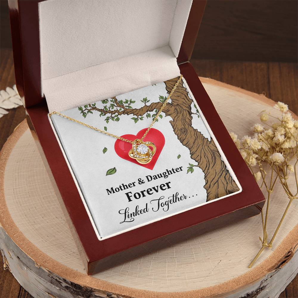 Mom and Daughter Necklace, Love Knot Pendant gift for Mothers day