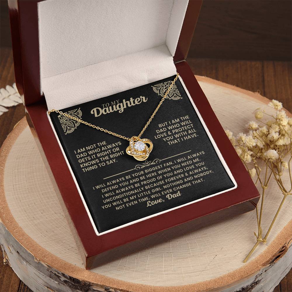 Daughter Gift from Dad, Love Knot Pendant Gift for Birthday, Graduation, Christmas