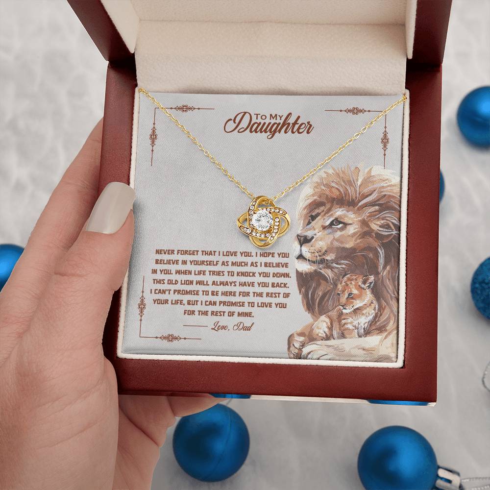 Daughter Necklace from Dad, Love Knot Pendant Gift for Birthday, Graduation, Christmas