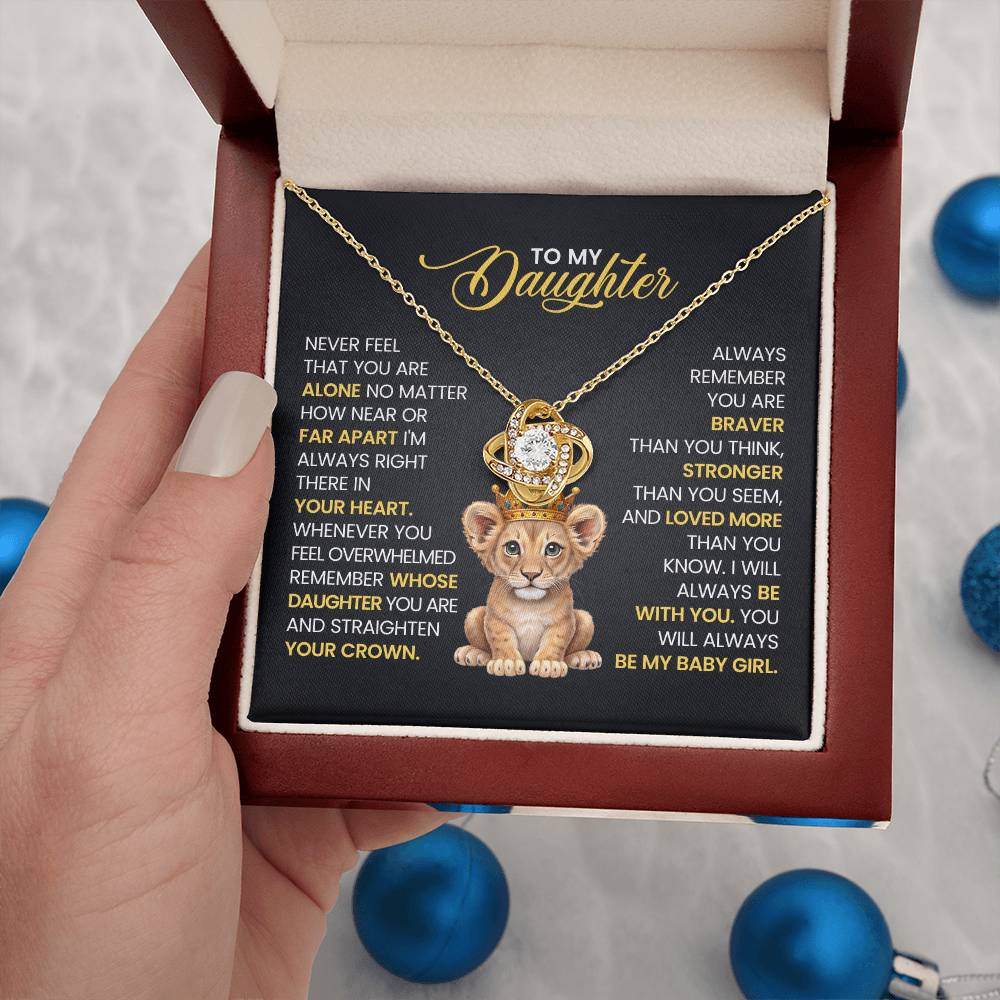 Daughter Gift from Mom and Dad, Love Knot Pendant Gift for Birthday, Graduation, Christmas