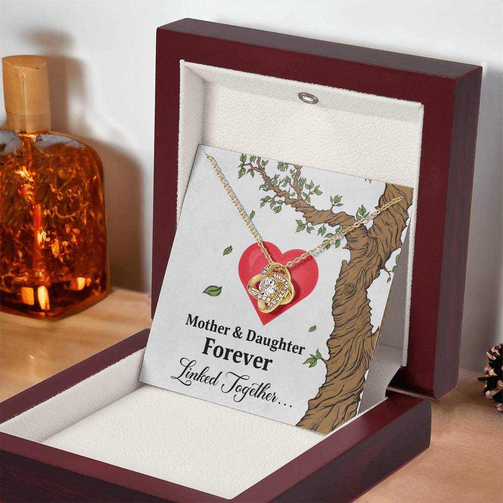 Mom and Daughter Necklace, Love Knot Pendant gift for Mothers day