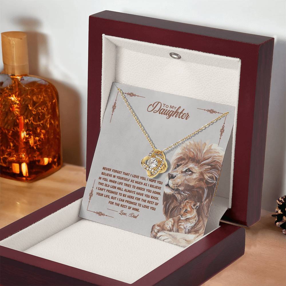 Daughter Necklace from Dad, Love Knot Pendant Gift for Birthday, Graduation, Christmas