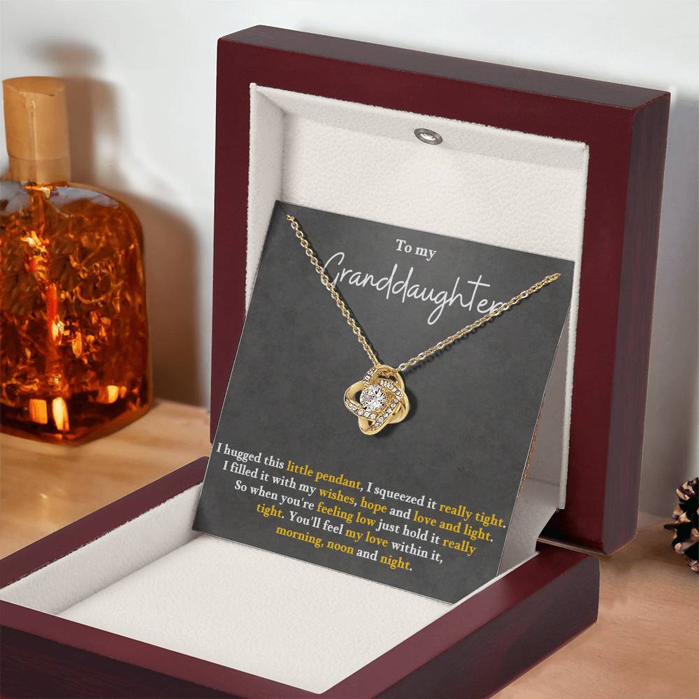 Granddaughter Necklace from Grandparents, Love Knot Pendant Gift for Birthday, Christmas, Confirmation