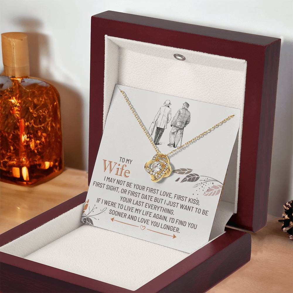 Wife Necklace from Husband, Love Knot Pendant Gift for Anniversary, Valentines day, Birthday