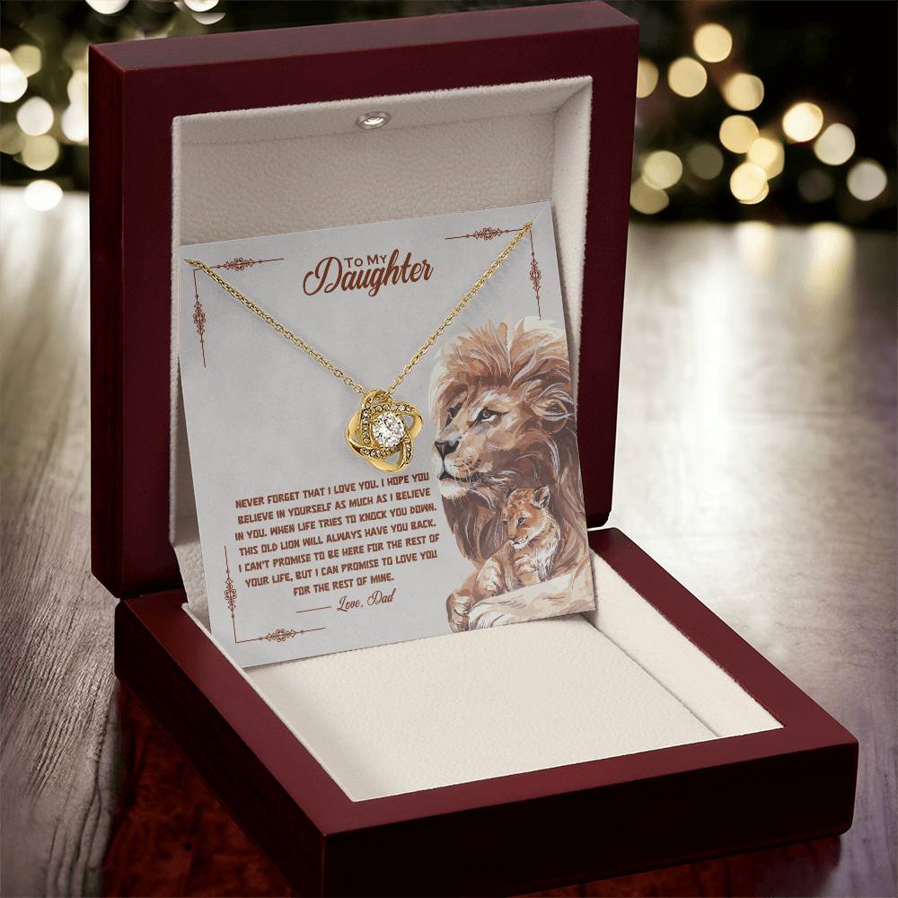 Daughter Necklace from Dad, Love Knot Pendant Gift for Birthday, Graduation, Christmas