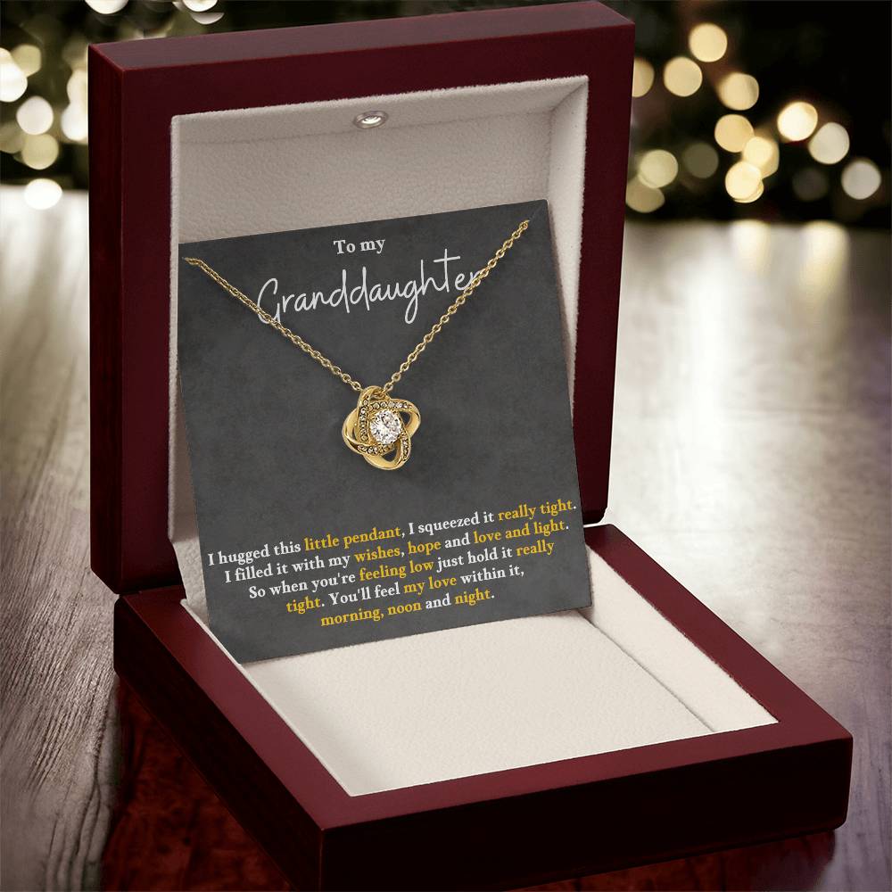 Granddaughter Necklace from Grandparents, Love Knot Pendant Gift for Birthday, Christmas, Confirmation