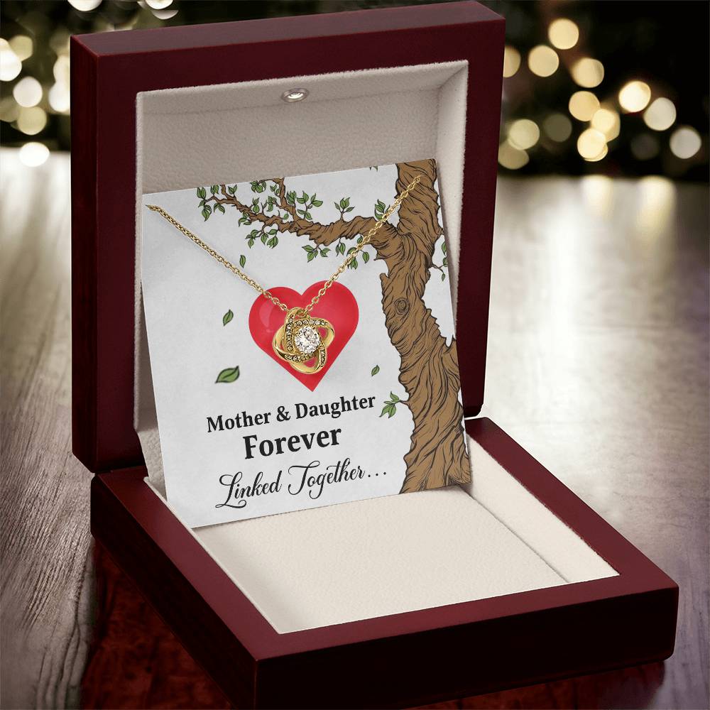 Mom and Daughter Necklace, Love Knot Pendant gift for Mothers day