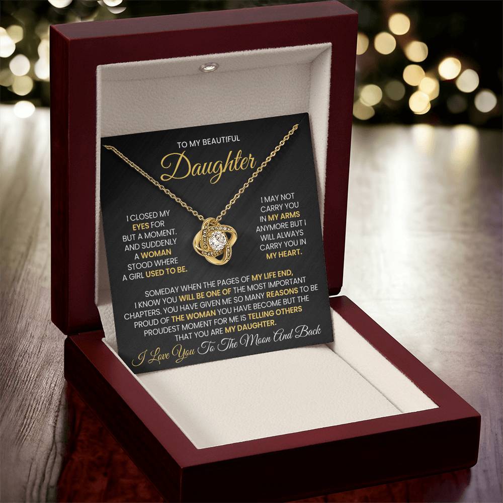 Daughter Gift Love Knot Pendant Gift for Birthday, Graduation, Christmas