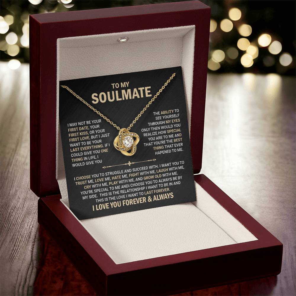 To my Soulmate Wife Necklace Gift from Husband, 14K White Gold and 18K  Yellow Gold, Perfect gift for Valentines day, Anniversary, Birthday