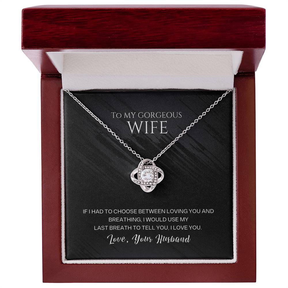 Wife Necklace from Husband, Love Knot Pendant Gift for Anniversary, Valentines day, Birthday