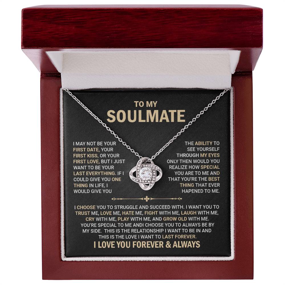 To my Soulmate Wife Necklace Gift from Husband, 14K White Gold and 18K  Yellow Gold, Perfect gift for Valentines day, Anniversary, Birthday