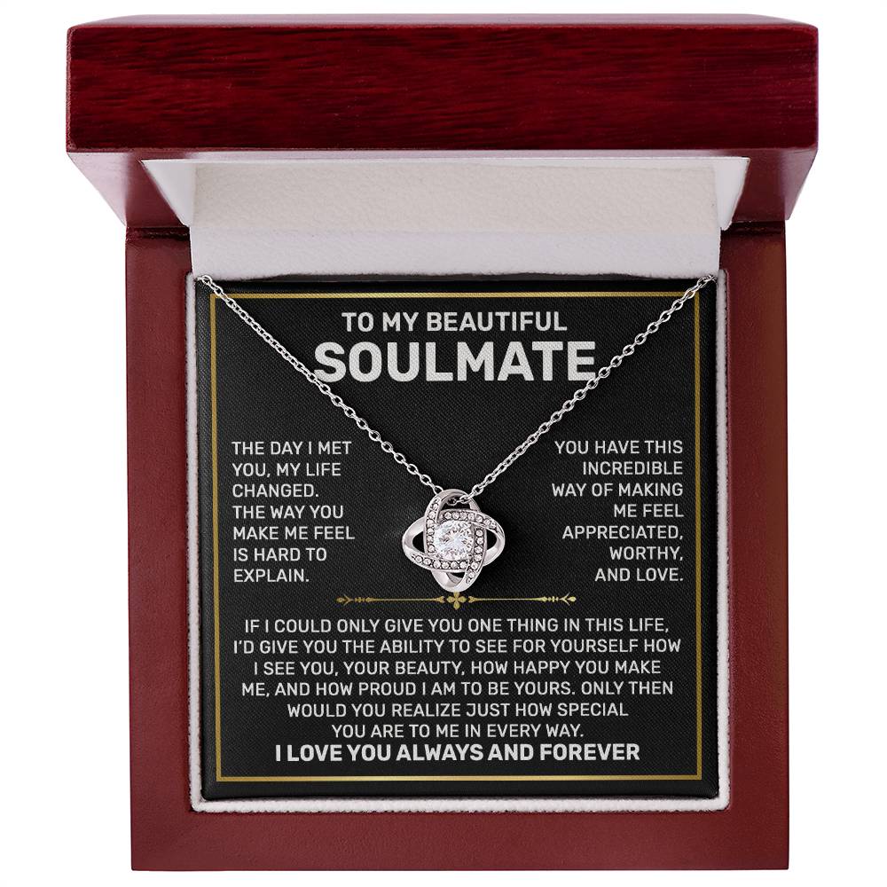 To my Soulmate Wife Necklace Gift from Husband, 14K White Gold and 18K  Yellow Gold, Perfect gift for Valentines day, Anniversary, Birthday