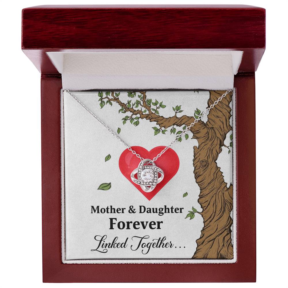 Mom and Daughter Necklace, Love Knot Pendant gift for Mothers day