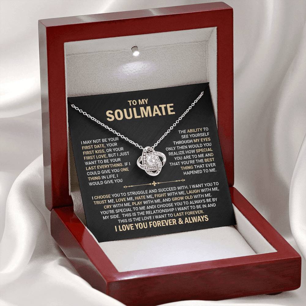 To my Soulmate Wife Necklace Gift from Husband, 14K White Gold and 18K  Yellow Gold, Perfect gift for Valentines day, Anniversary, Birthday