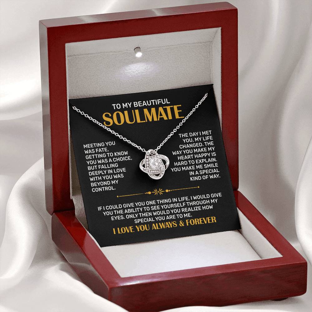 To my Soulmate Wife Necklace Gift from Husband, 14K White Gold and 18K  Yellow Gold, Perfect gift for Valentines day, Anniversary, Birthday