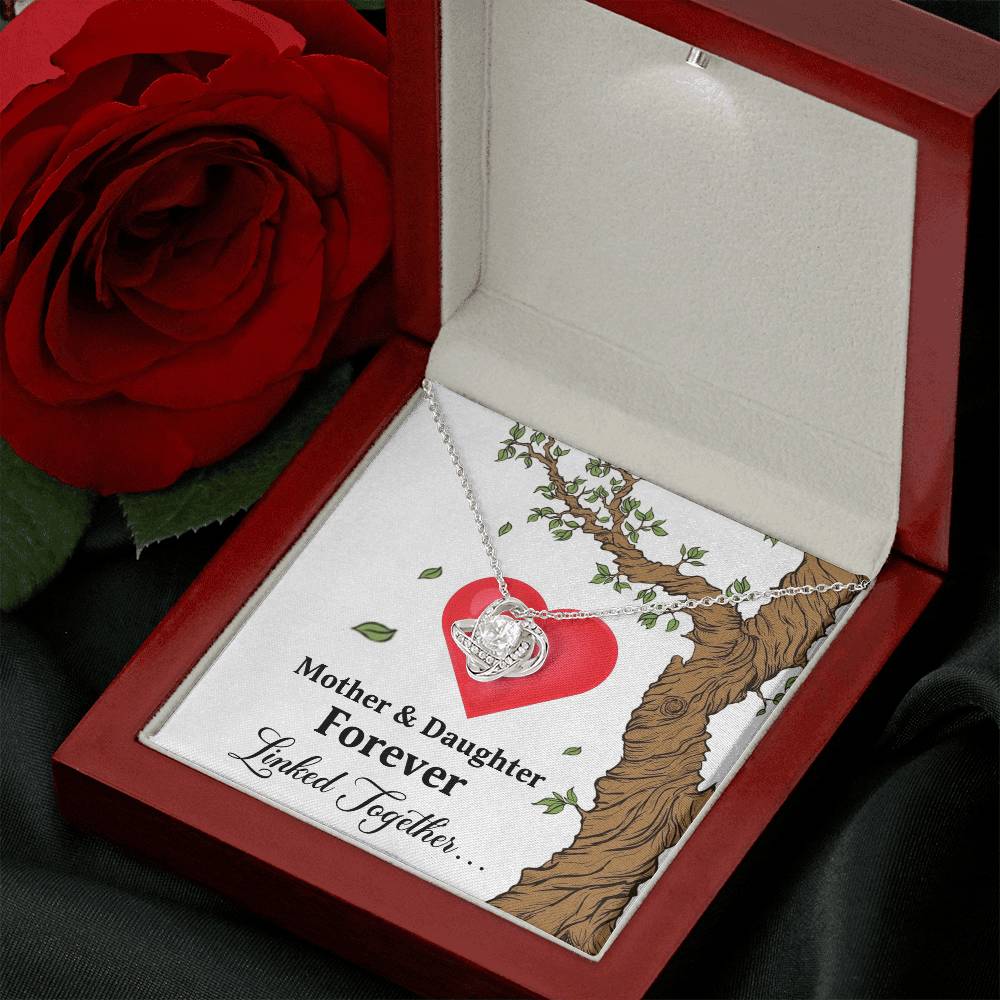 Mom and Daughter Necklace, Love Knot Pendant gift for Mothers day