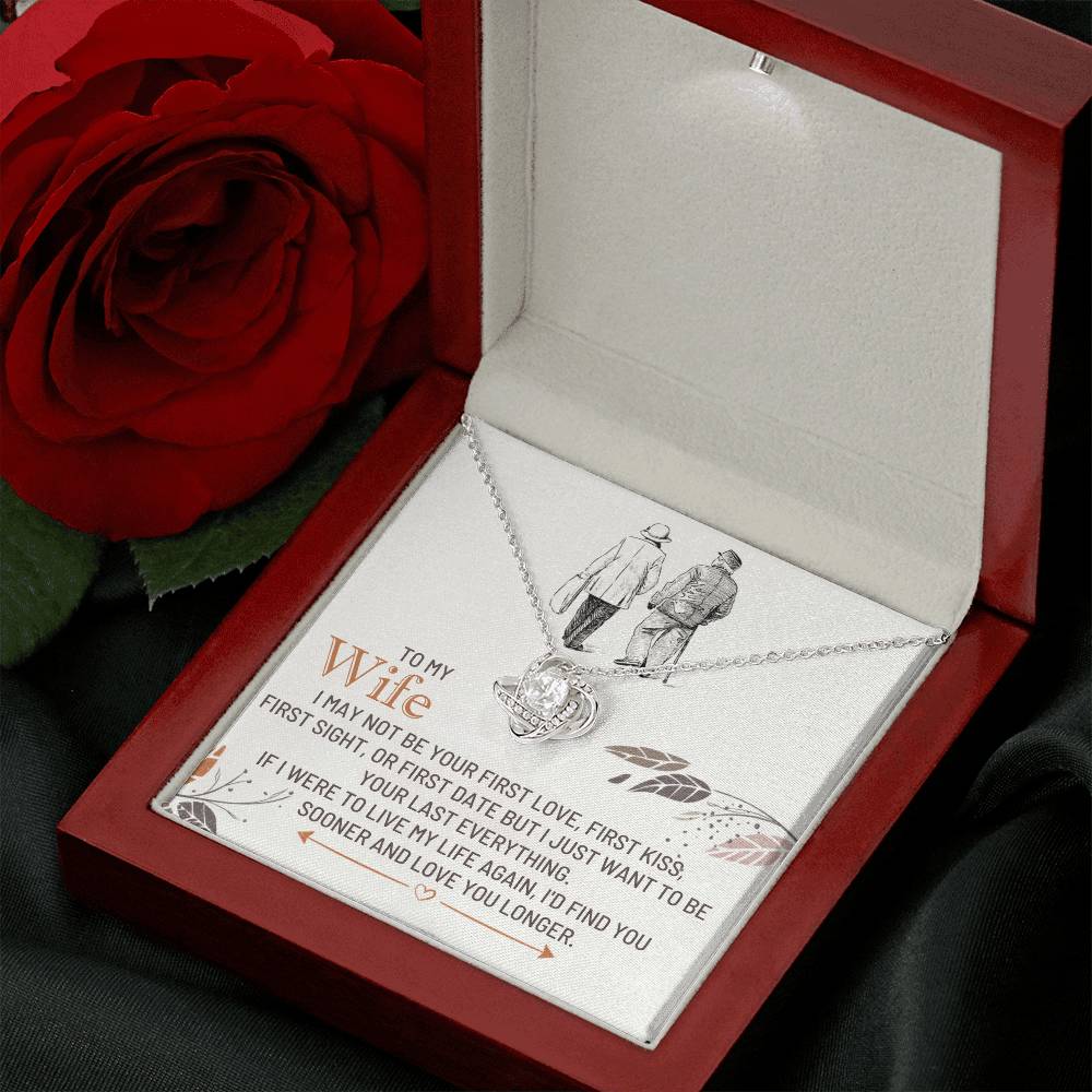 Wife Necklace from Husband, Love Knot Pendant Gift for Anniversary, Valentines day, Birthday
