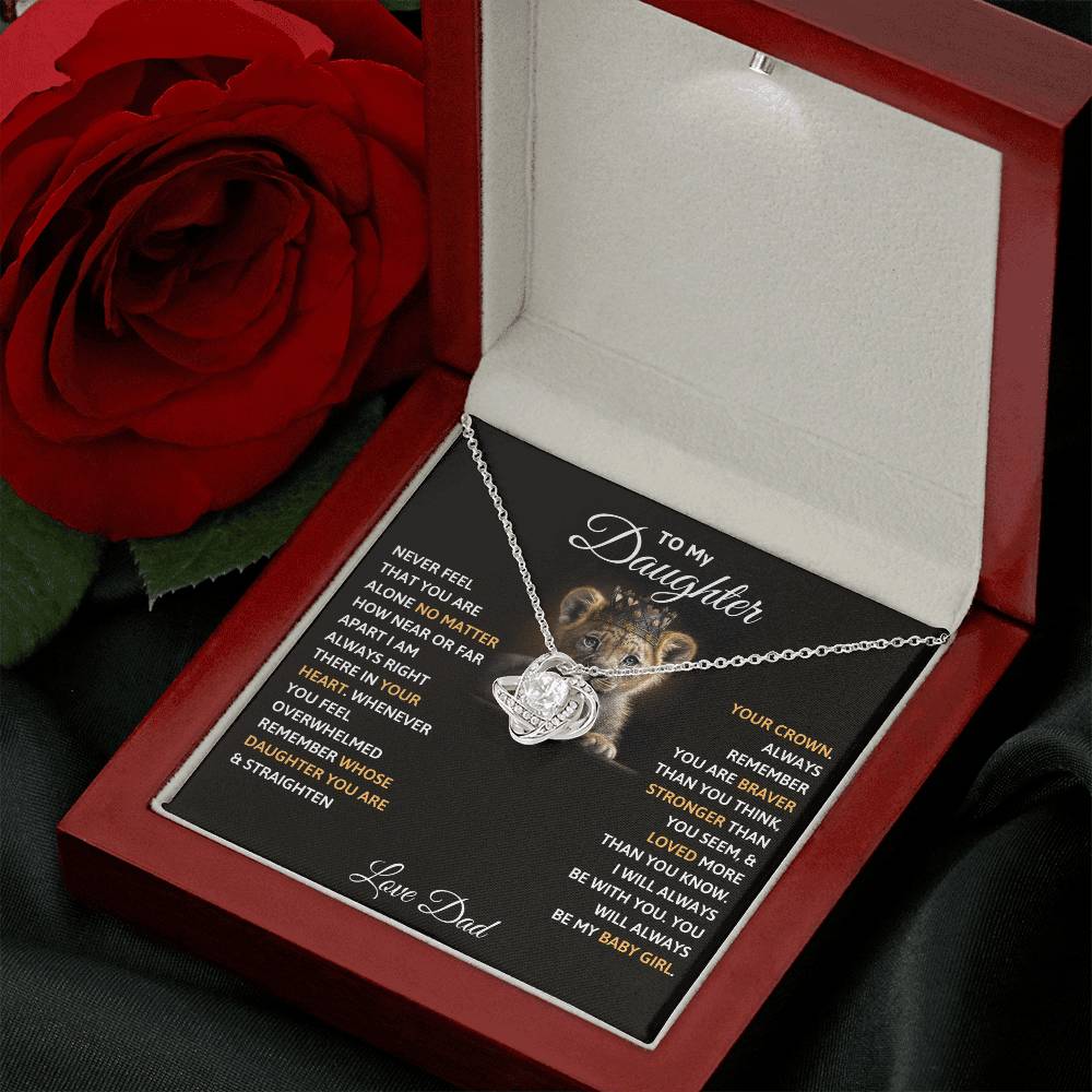 Daughter Necklace from Dad, Love Knot Pendant Gift for Birthday, Graduation, Christmas