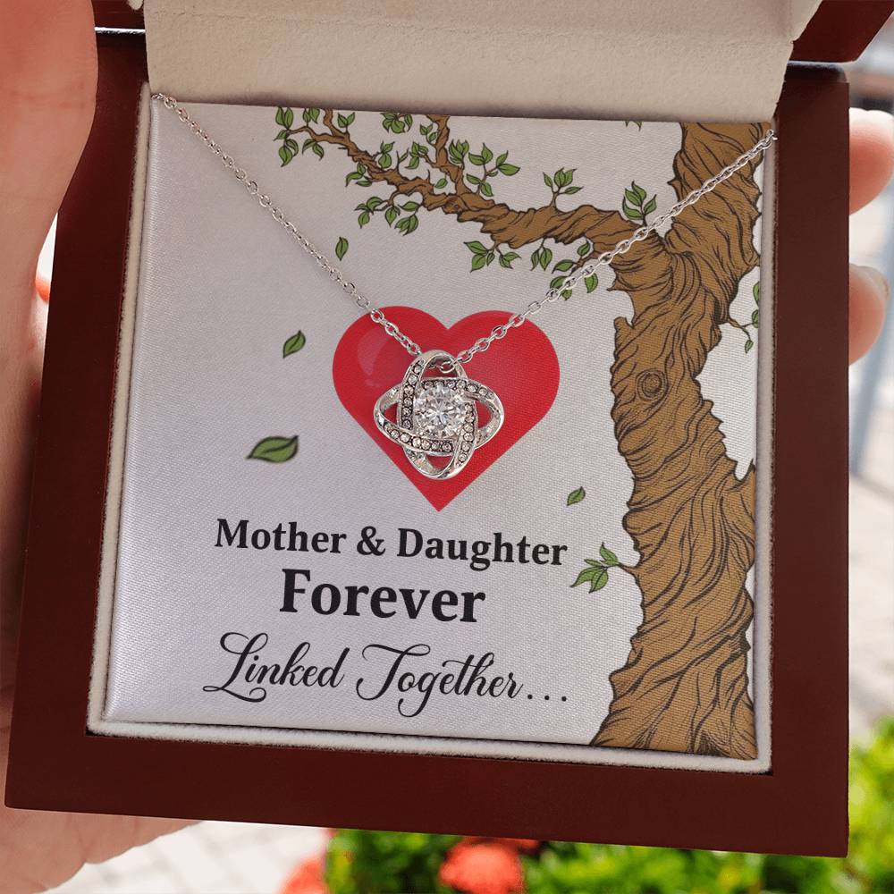 Mom and Daughter Necklace, Love Knot Pendant gift for Mothers day