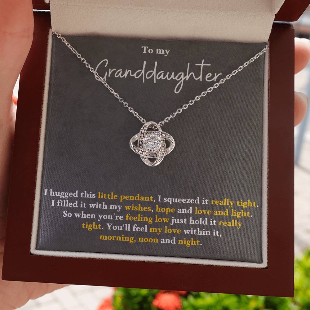 Granddaughter Necklace from Grandparents, Love Knot Pendant Gift for Birthday, Christmas, Confirmation