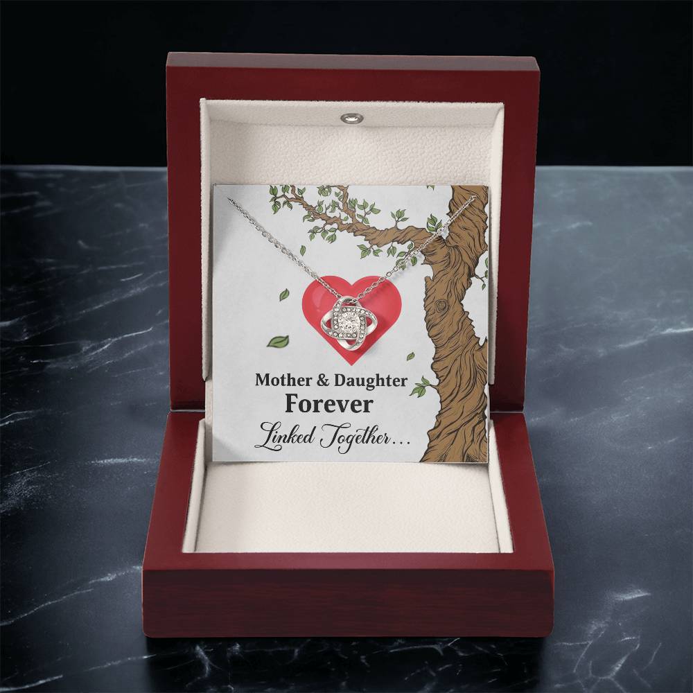Mom and Daughter Necklace, Love Knot Pendant gift for Mothers day