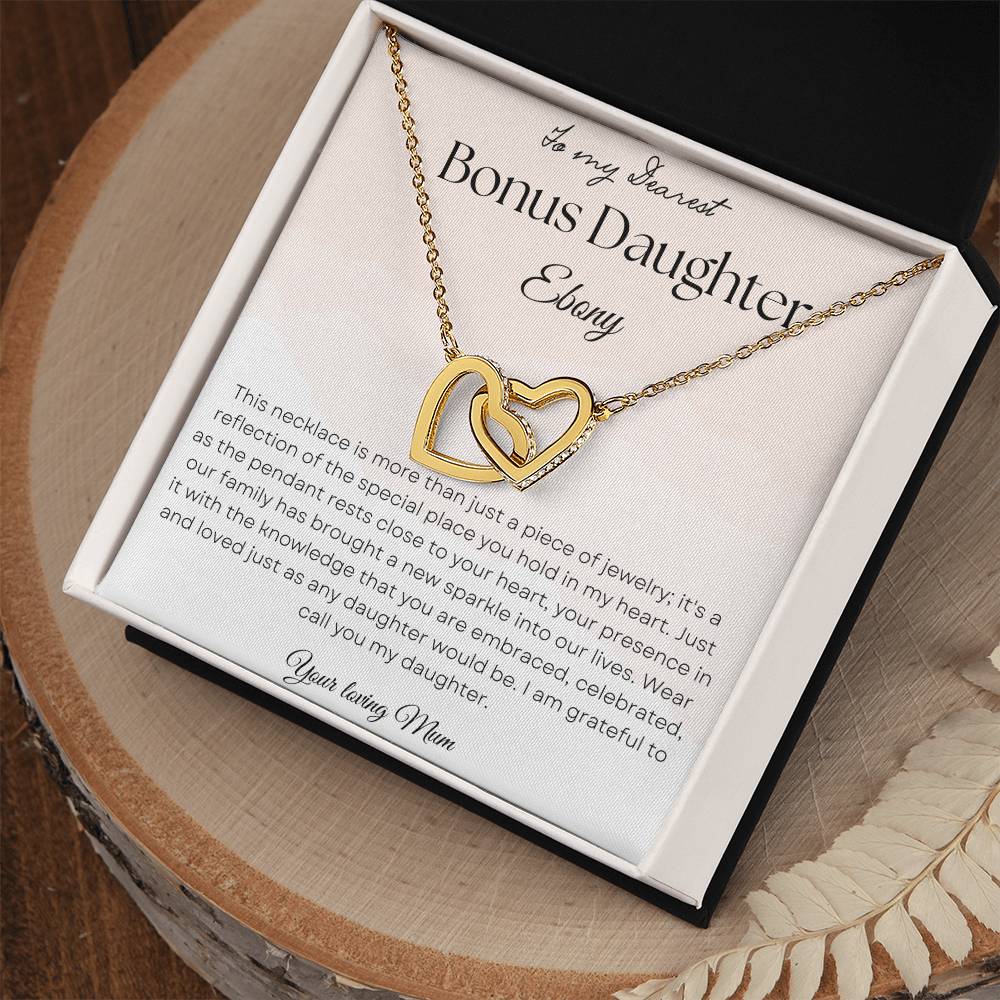 Bonus daughter Interlocking Hearts necklace