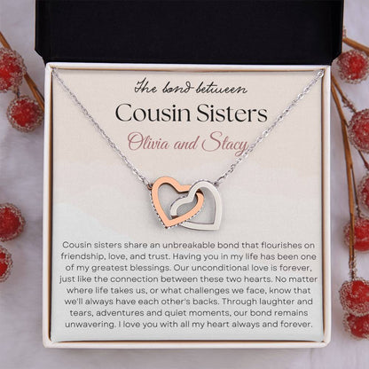 Cousin Sisters | Interlocking Hearts Necklace | Merch By Anubhuti