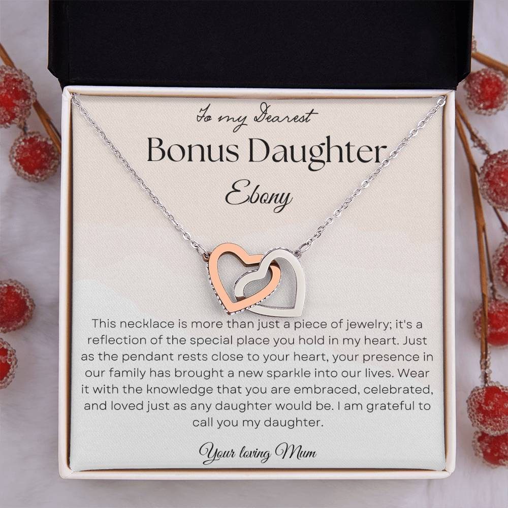 Bonus daughter Interlocking Hearts necklace