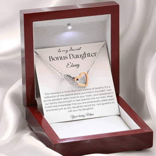 Bonus daughter Interlocking Hearts necklace