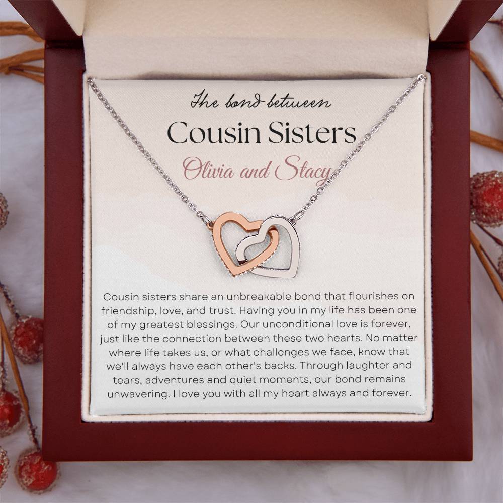 Cousin Sisters | Interlocking Hearts Necklace | Merch By Anubhuti