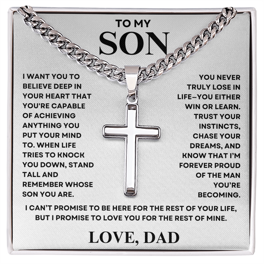 To my Son, Cross Necklace