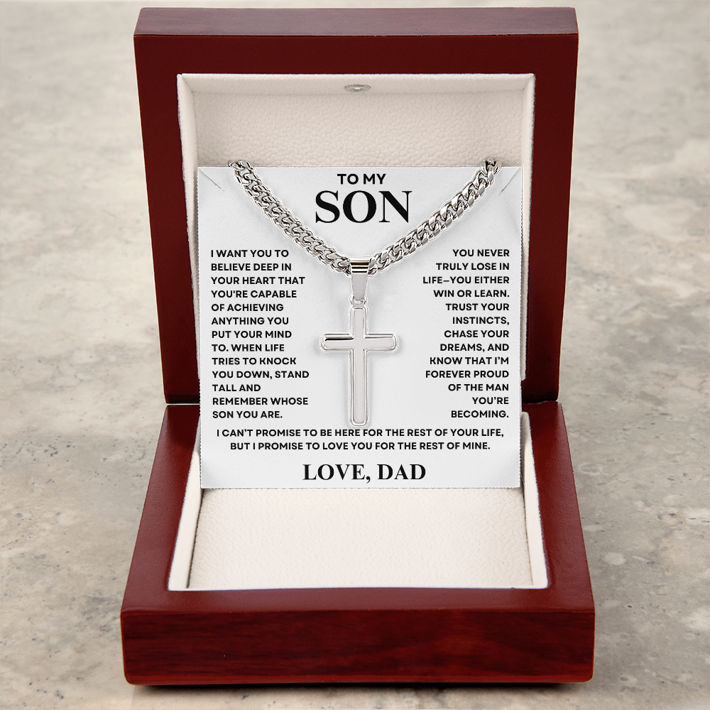 To my Son, Cross Necklace