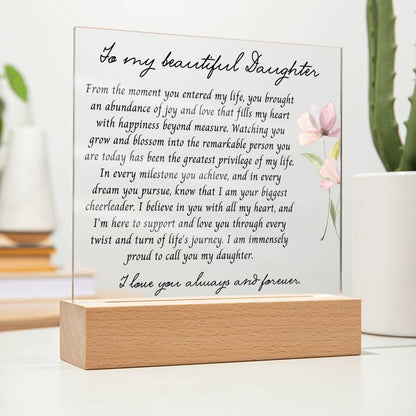 To my Daughter Plaque, Gift from Mom and Dad, Birthday, Christmas, Graduation