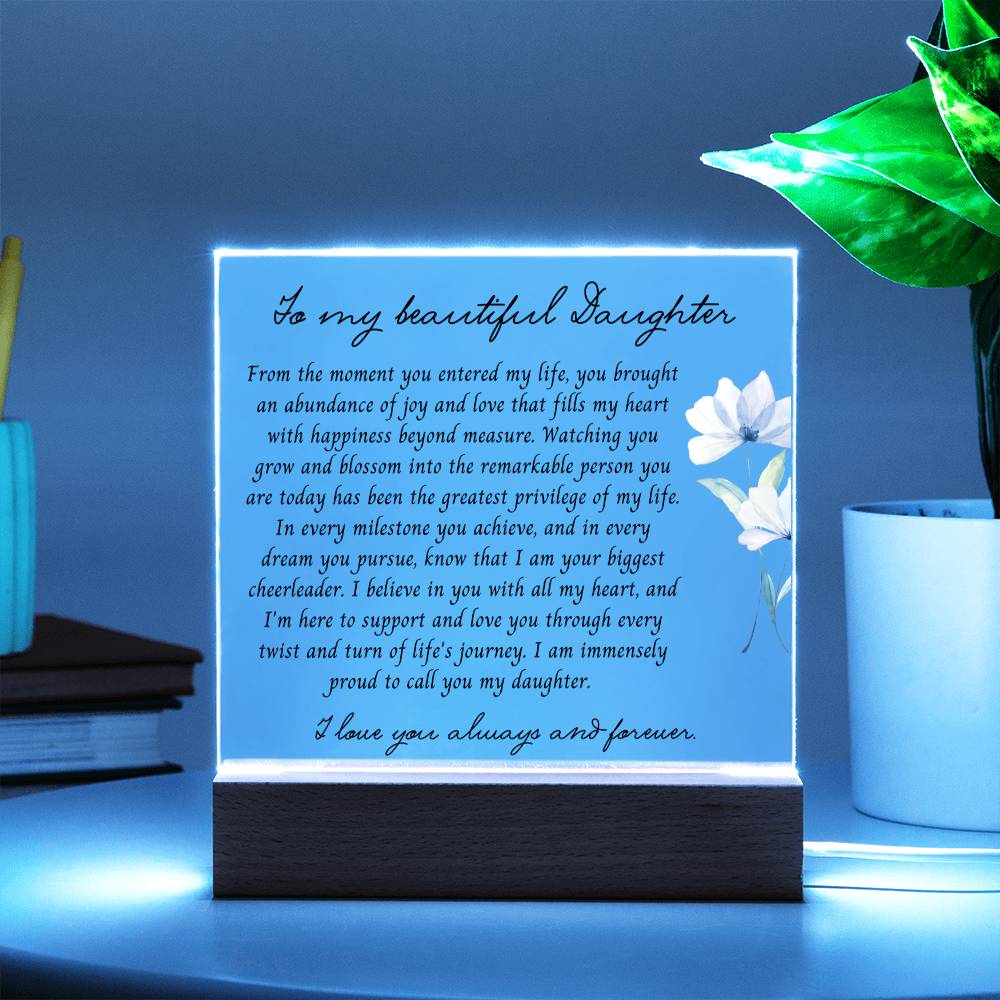 To my Daughter Plaque, Gift from Mom and Dad, Birthday, Christmas, Graduation