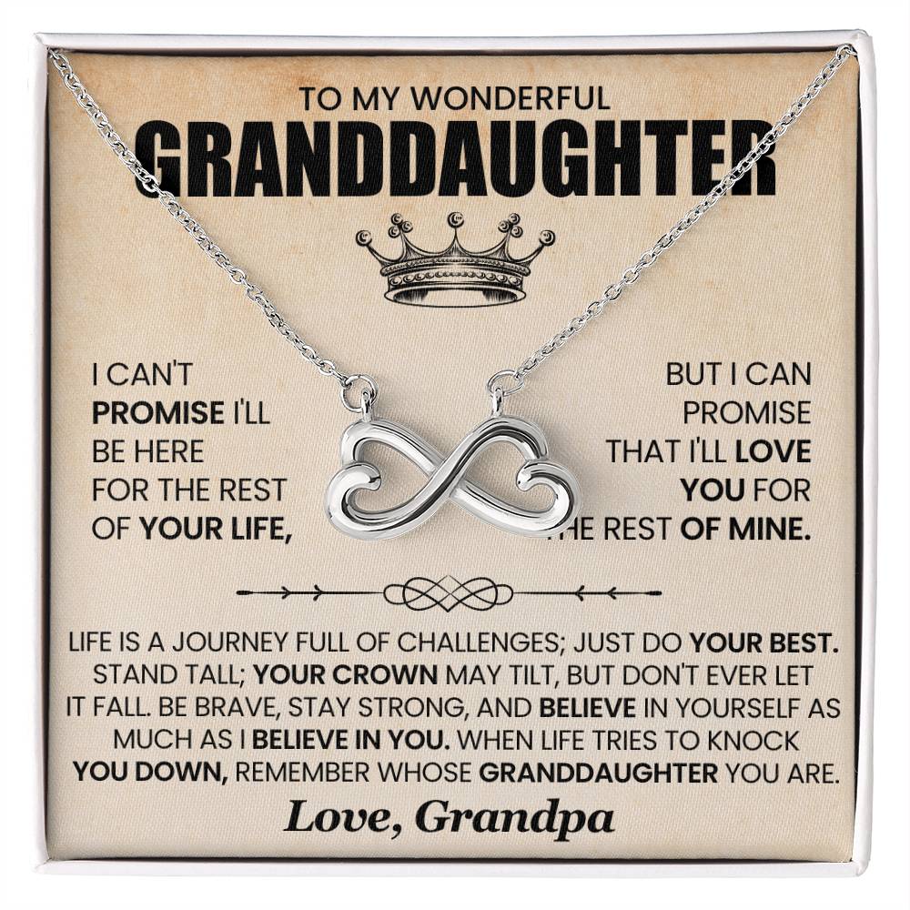 Granddaughter Necklace from Grandpa, Endless Love Pendant Gift for Birthday, Christmas, Graduation