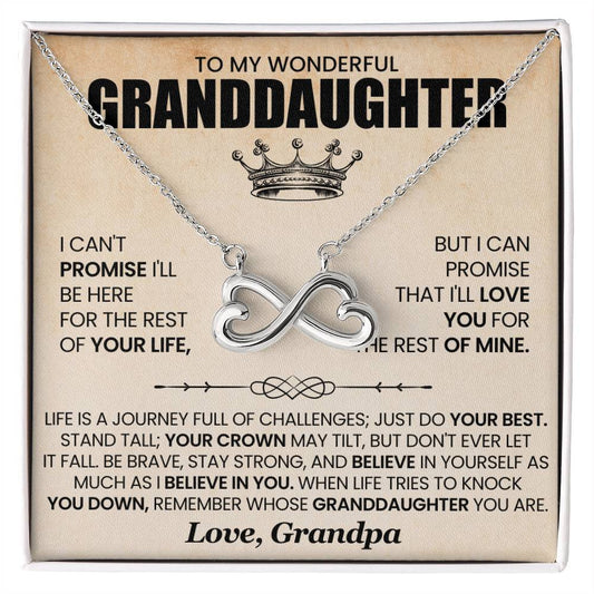 Granddaughter Necklace from Grandpa, Endless Love Pendant Gift for Birthday, Christmas, Graduation
