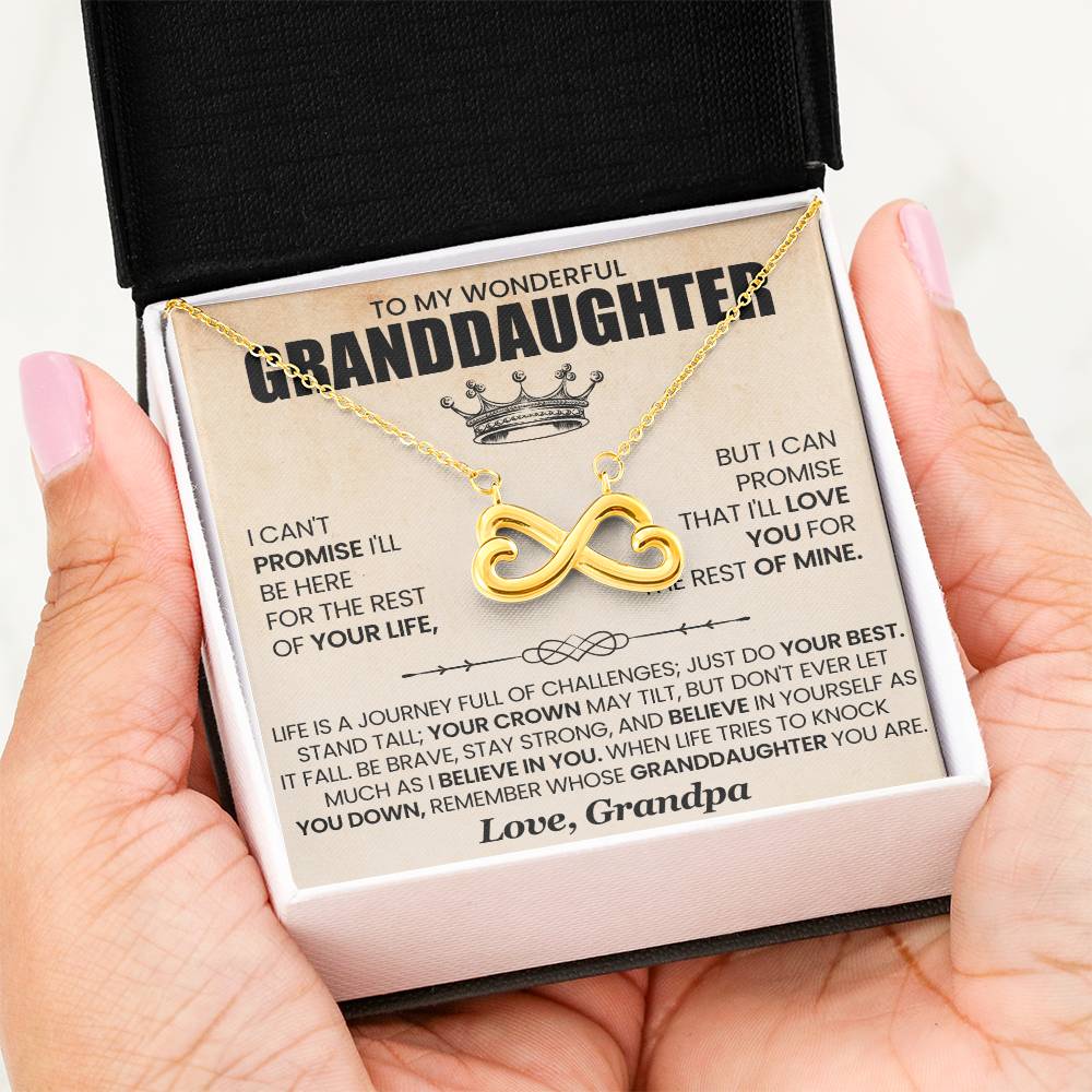Granddaughter Necklace from Grandpa, Endless Love Pendant Gift for Birthday, Christmas, Graduation