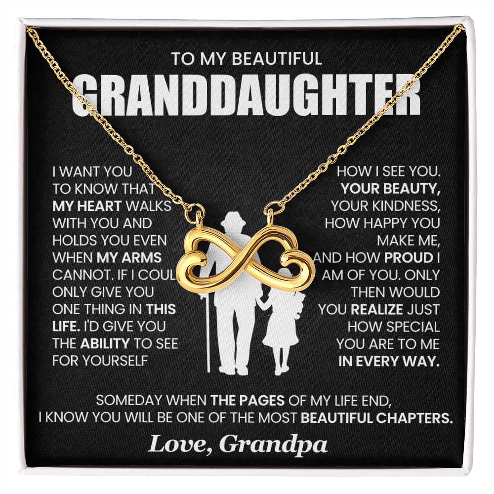 Granddaughter Necklace from Grandpa, Endless Love Pendant Gift for Birthday, Christmas, Graduation