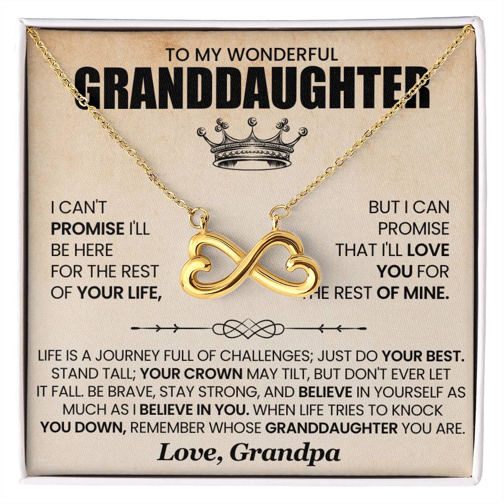 Granddaughter Necklace from Grandpa, Endless Love Pendant Gift for Birthday, Christmas, Graduation