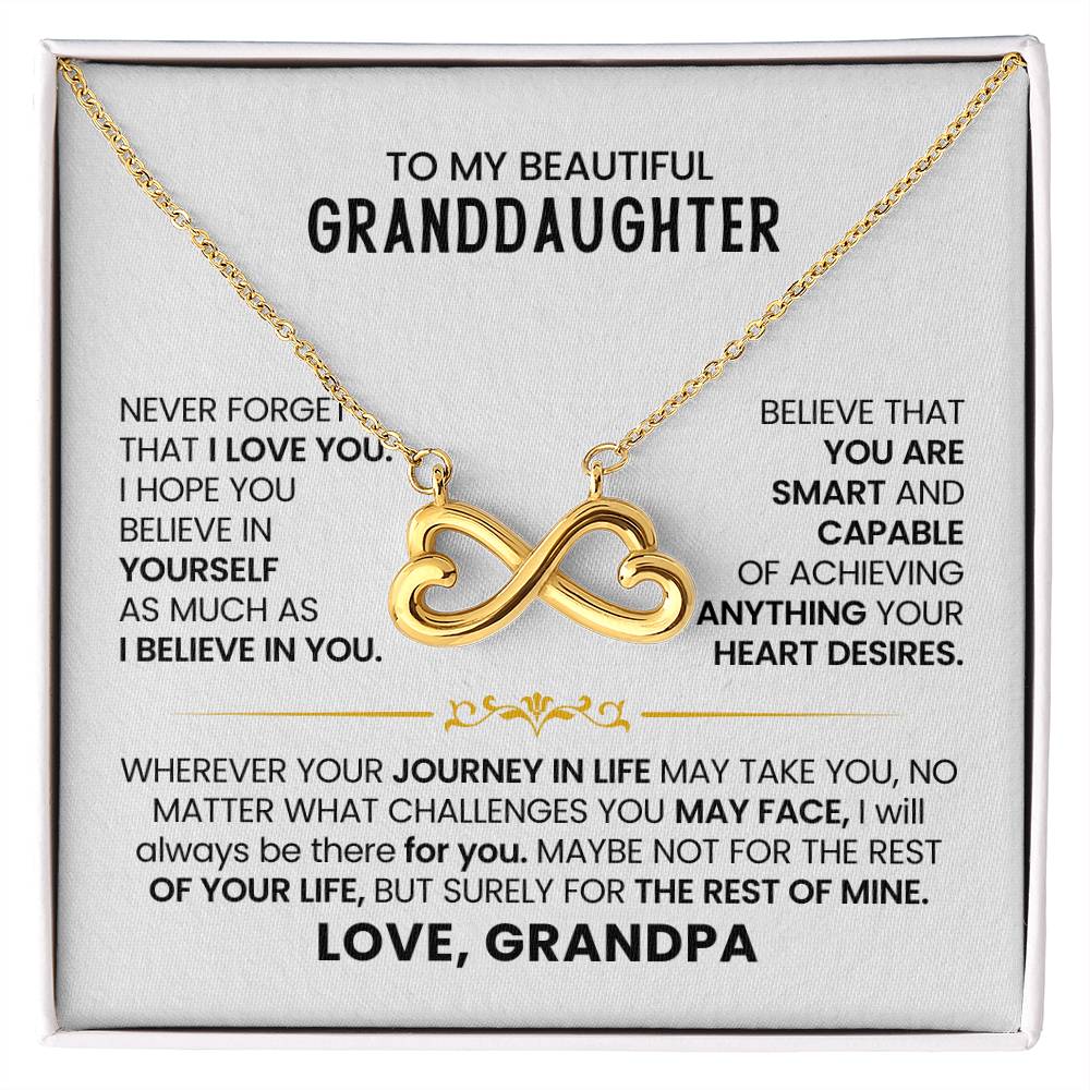 Granddaughter Necklace from Grandpa, Endless Love Pendant Gift for Birthday, Christmas, Graduation