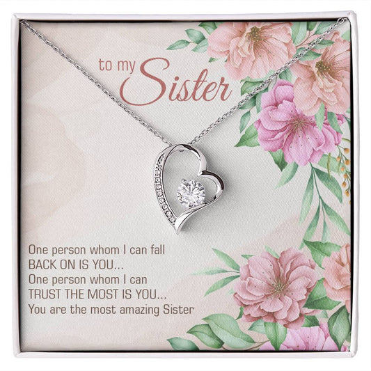 Sister, Forever love Heart Necklace, Friendship gifts for Birthday, Christmas
