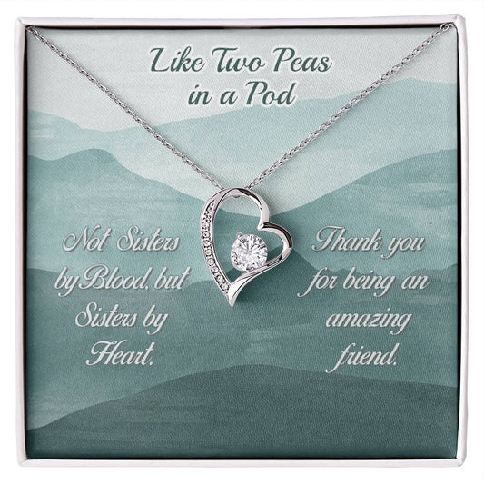 To My Best Friend Necklace Gift, Forever Love Heart Necklace 14K White Gold and 18K Yellow Gold- Perfect for Birthday, Christmas, Graduation