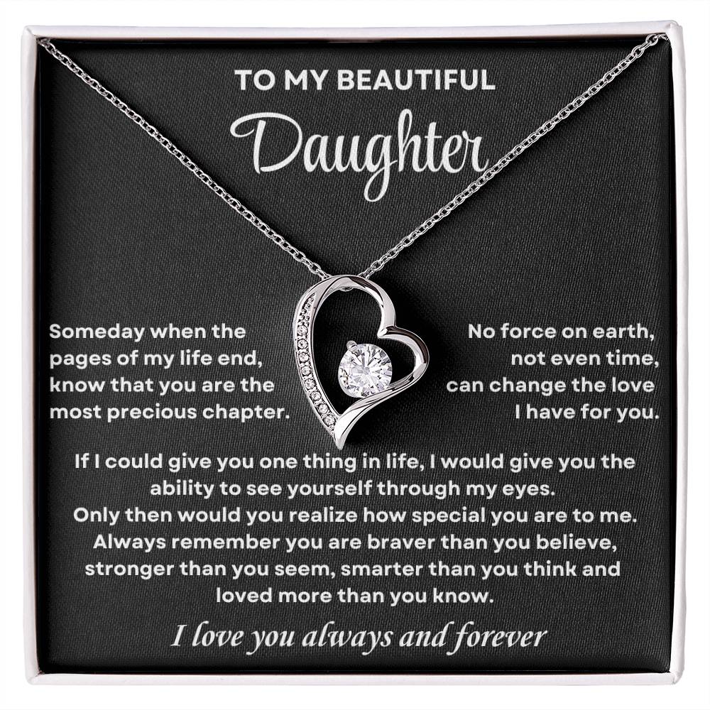 To my Daughter Forever Love Necklace, You are braver than you believe