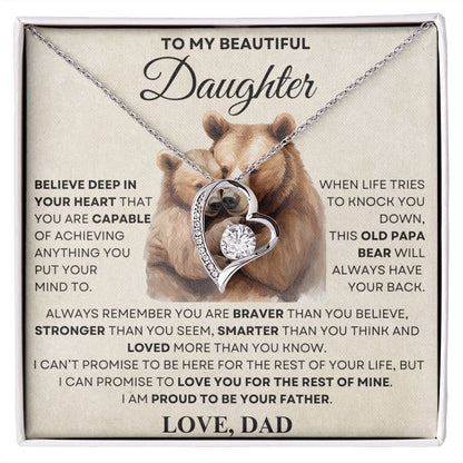 To my Daughter Forever Love Necklace, OLD PAPA BEAR V2