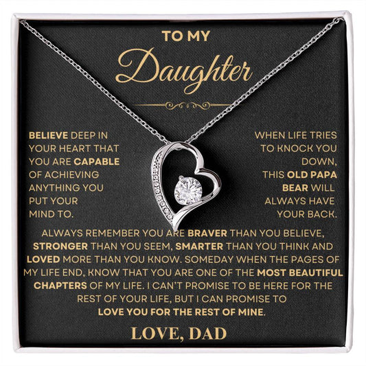 To my Daughter Gift from Dad, Forever Love Necklace