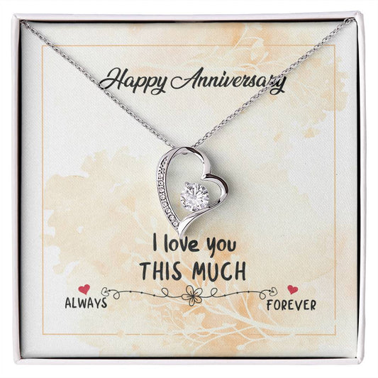 Anniversary gift for Wife, Forever Love Heart Necklace 14K White gold and 18K Yellow Gold gift from husband