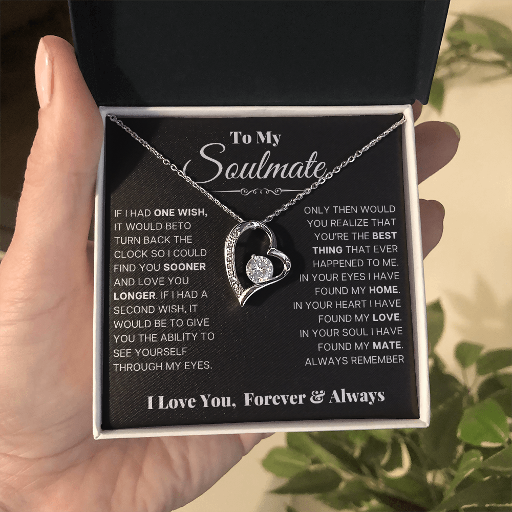 To my Soulmate Forever Love Necklace, Valentines Gift for Wife, Girlfriend